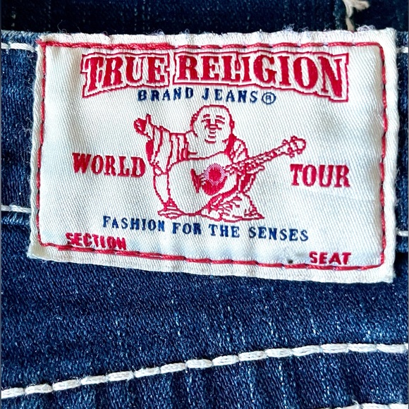 Women’s 26x34 True Religion Becky Rainbow Lovestruck Dark Denim Jeans - Picture 4 of 8